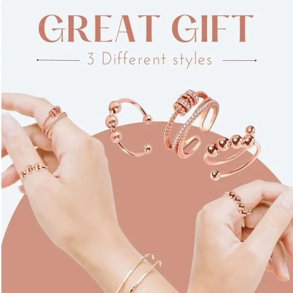 3PCs Spinner Ring Fidget Ring Anxiety Ring - Picture 4 of 8